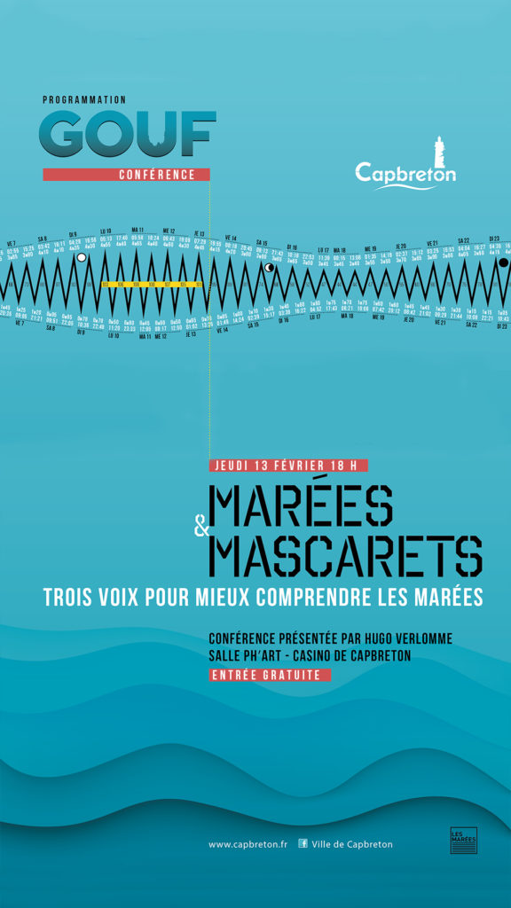 L'affiche de la conférence "3 voix pour comprendre les marées" à Capbreton